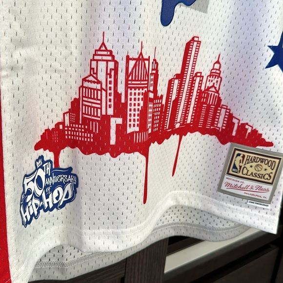 Detroit Pistons Mitchell & Ness x Tats Cru Hardwood Classics Fashion Jersey - Picture 3 of 7